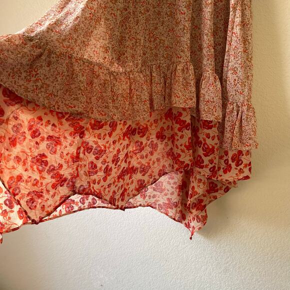 Free people Zuma Drippy Midi Skirt layered ruffle‎ size 4 - Picture 2 of 7